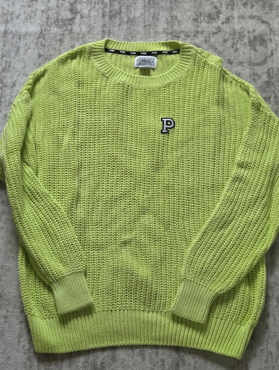 Victoria's Secret Tops - PINK Victoria's Secret Vibrant Lime Sweatersize large Brand New Without Tags
